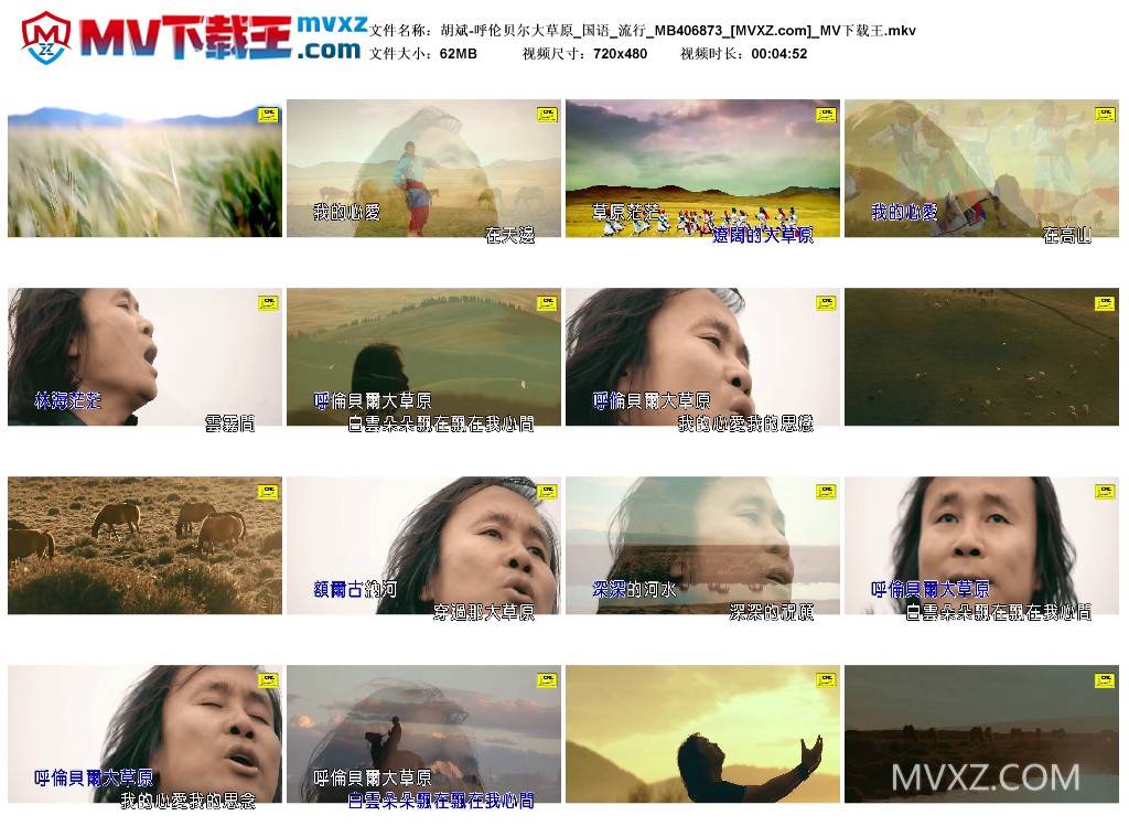 胡斌-呼伦贝尔大草原_国语_流行_MB406873